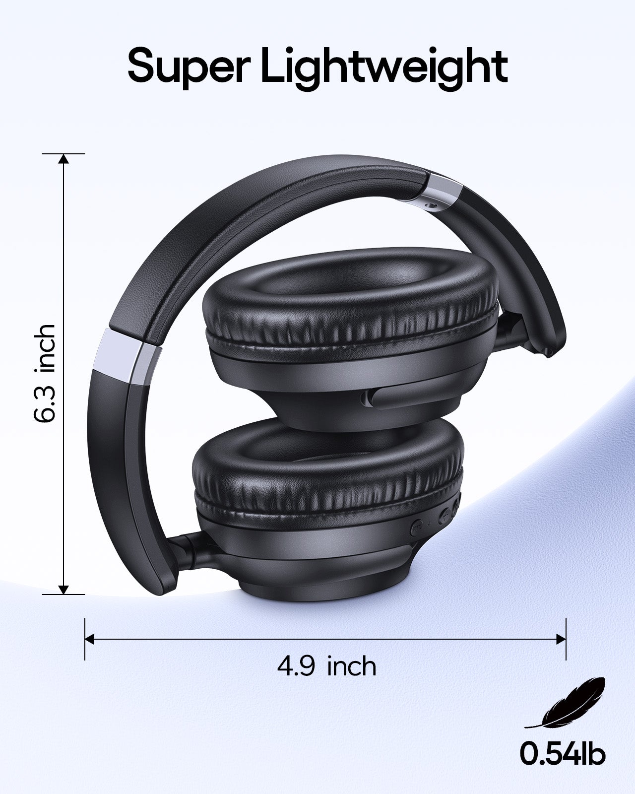 TAGRY Active Noise Cancelling Headphones 100H Playtime Wireless Over Ear Bluetooth Headphones with Deep Bass Fast Charging Light Weight Comfort Earcups Headsets for Travel Home Office Phone PC Black
