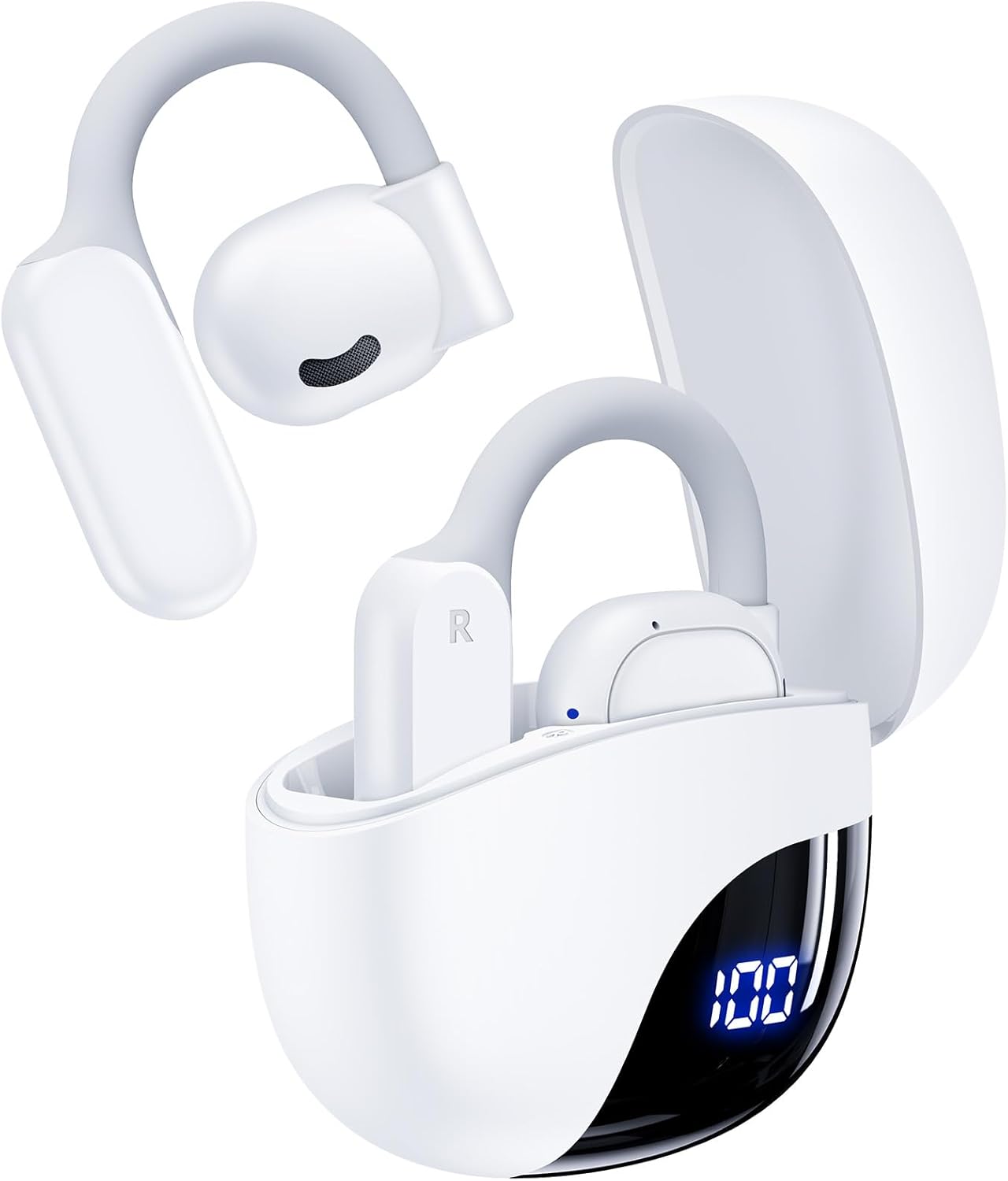 AI Translation Earbuds Real Time Languages Translator Ear Buds Audifonos Traductores Inglés Español for Travel Business Meeting Learning White