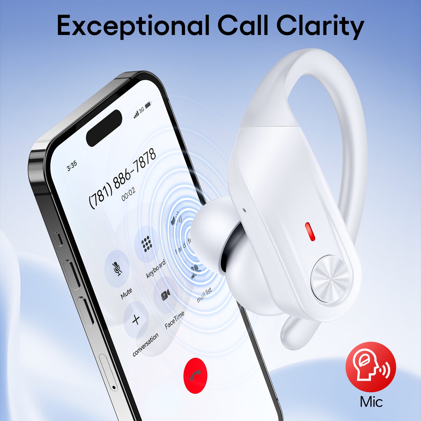Bluetooth Earbuds Wireless Earphones Sport Ear Buds with Deep Bass in Ear Earphones for Work Music Running 80 Hrs Playtime