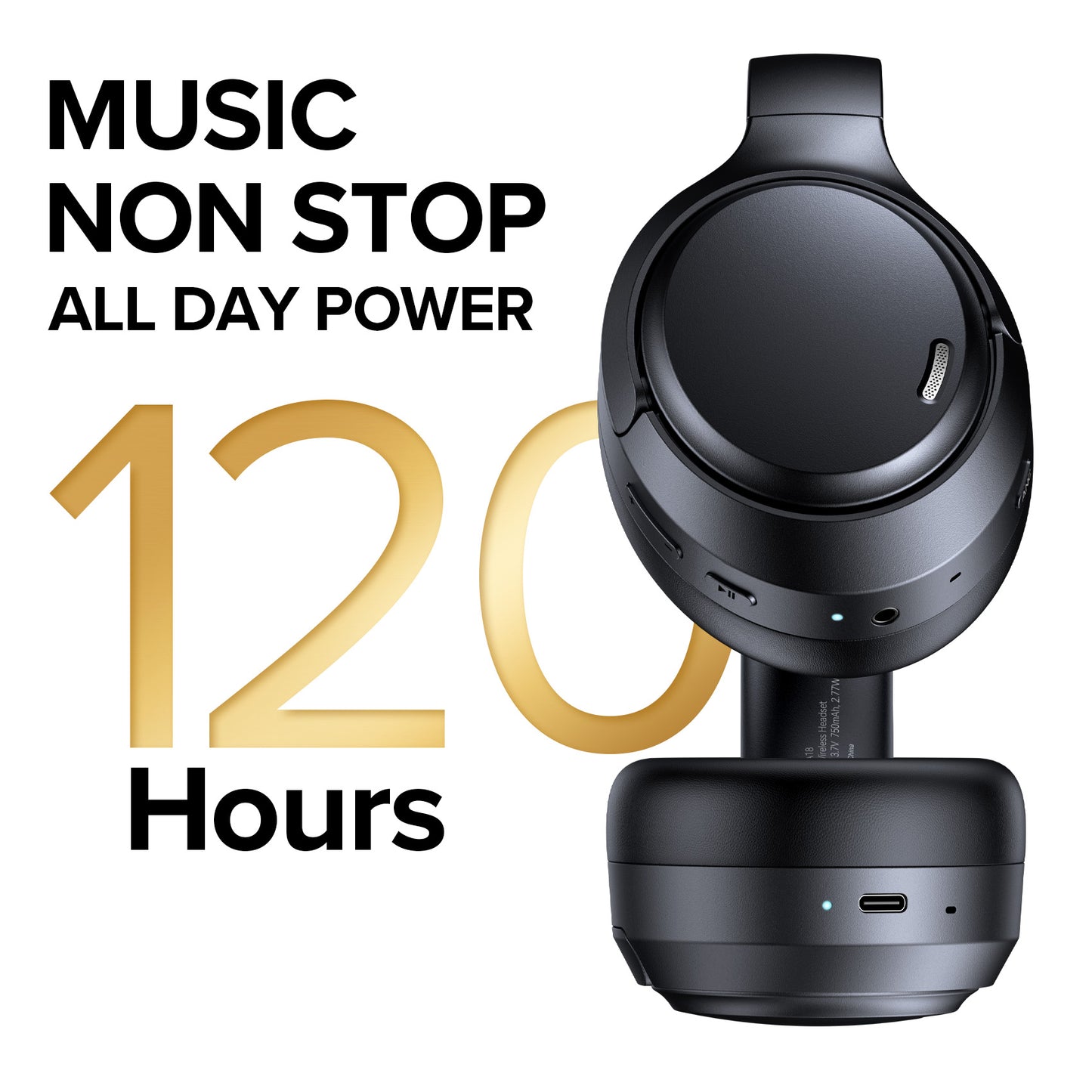 TAGRY Hybrid Active Noise Cancelling Bluetooth Headphones 6 ENC Microphones Over Ear Headphones 120Hrs Playtime Wireless Earbuds with Hi-Res Audio Low Latency ANC Headset for Gaming Travel Office Home