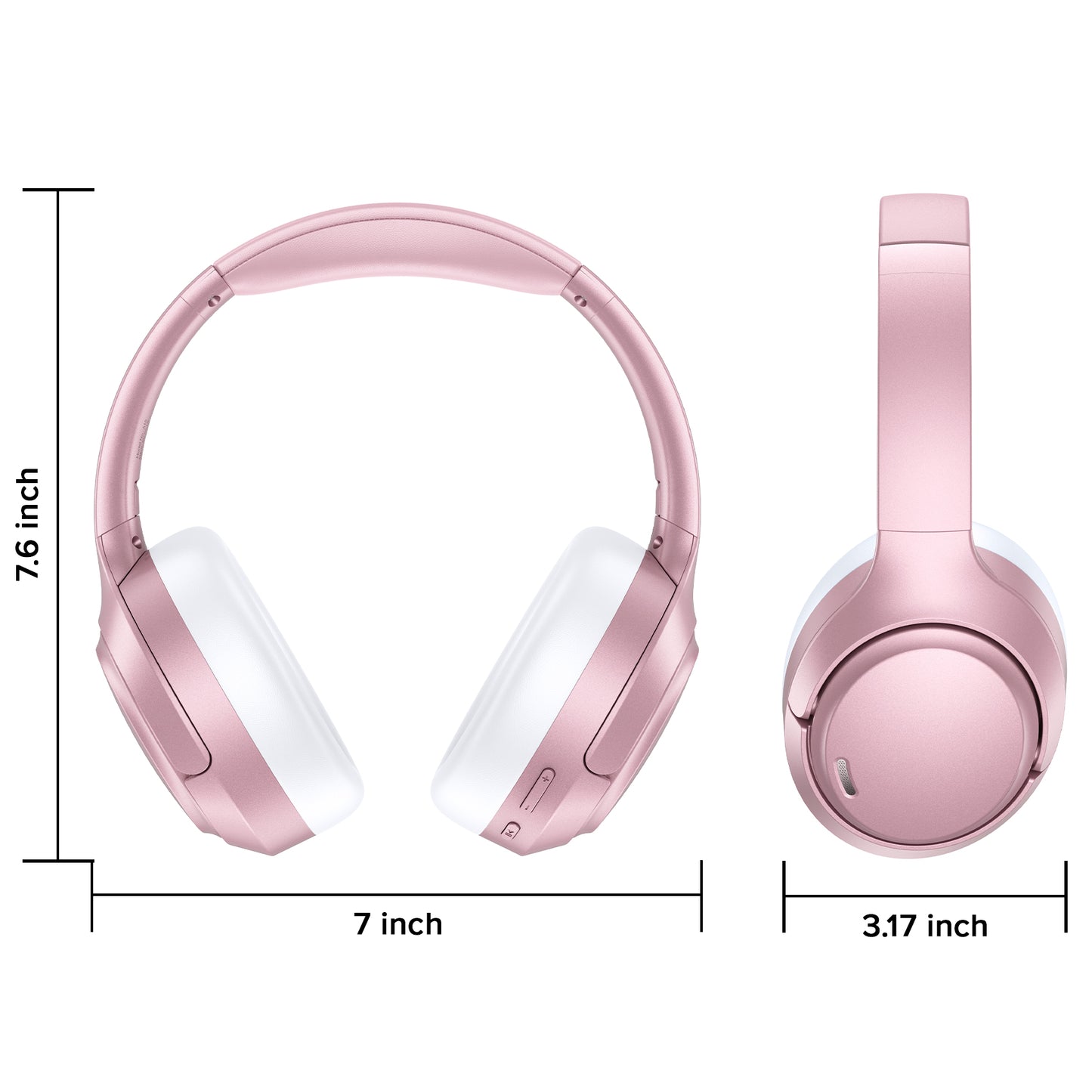 Hybrid Active Noise Cancelling Bluetooth 6.0 Headphones 120H Playtime 6 ENC Clear Call Mic, Over Ear Headphones Wireless with Hi-Res Audio Comfort Earcup Low Latency ANC Headphone for Travel Workout