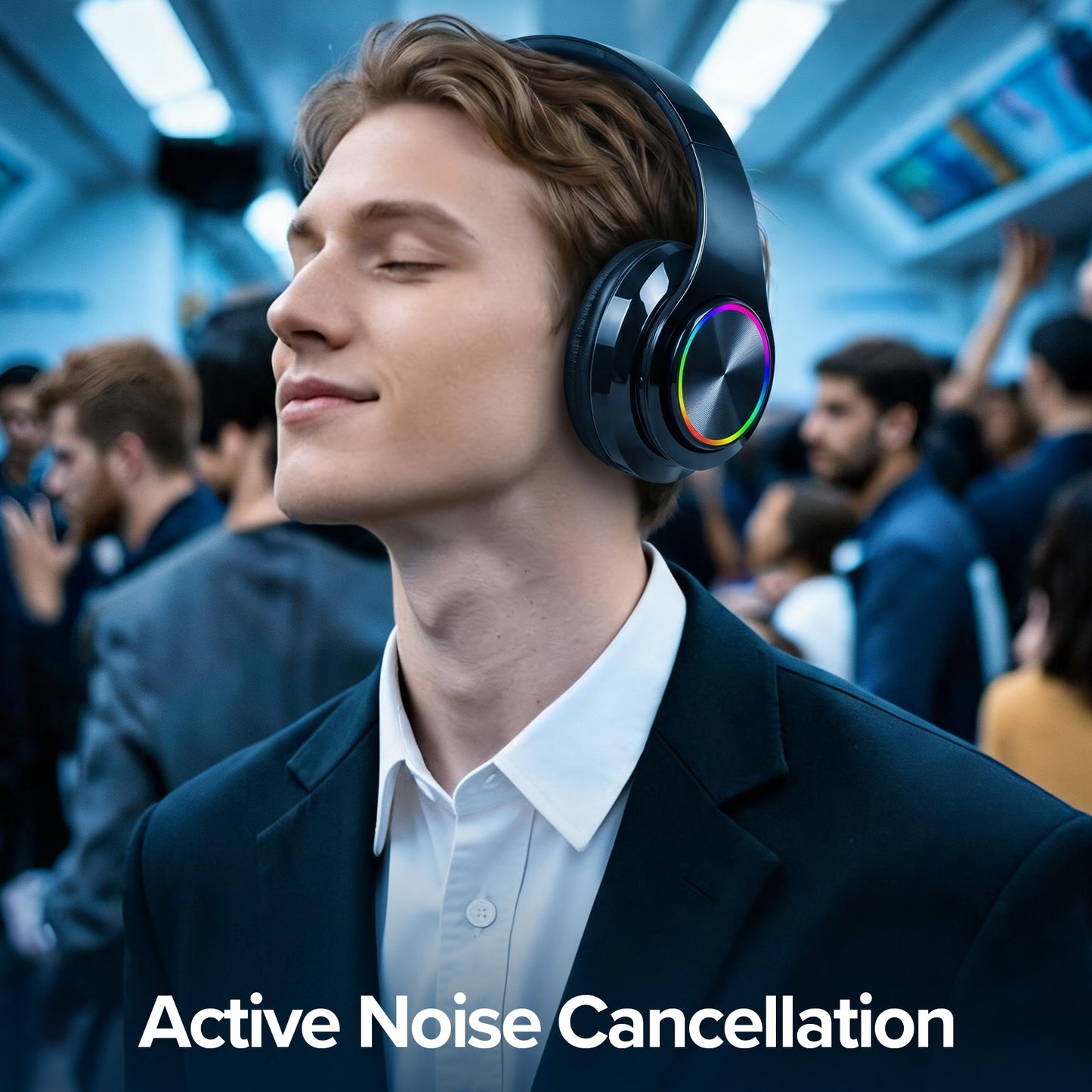 B39 Bluetooth Headphones Wireless Over Ear Headphones, 40H Playtime, HiFi Stereo Sound, Clear Calls, Soft Ear Cushions, Comfortable Adjustable Headband for Travel, Work, Office, Gaming and Daily Use
