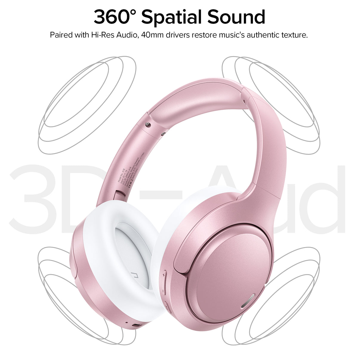TAGRY Bluetooth 6.0 Wireless Headphones with Hybrid ANC, 120H Battery Life Over Ear Headset, 6 ENC Mic for Clear Calls
