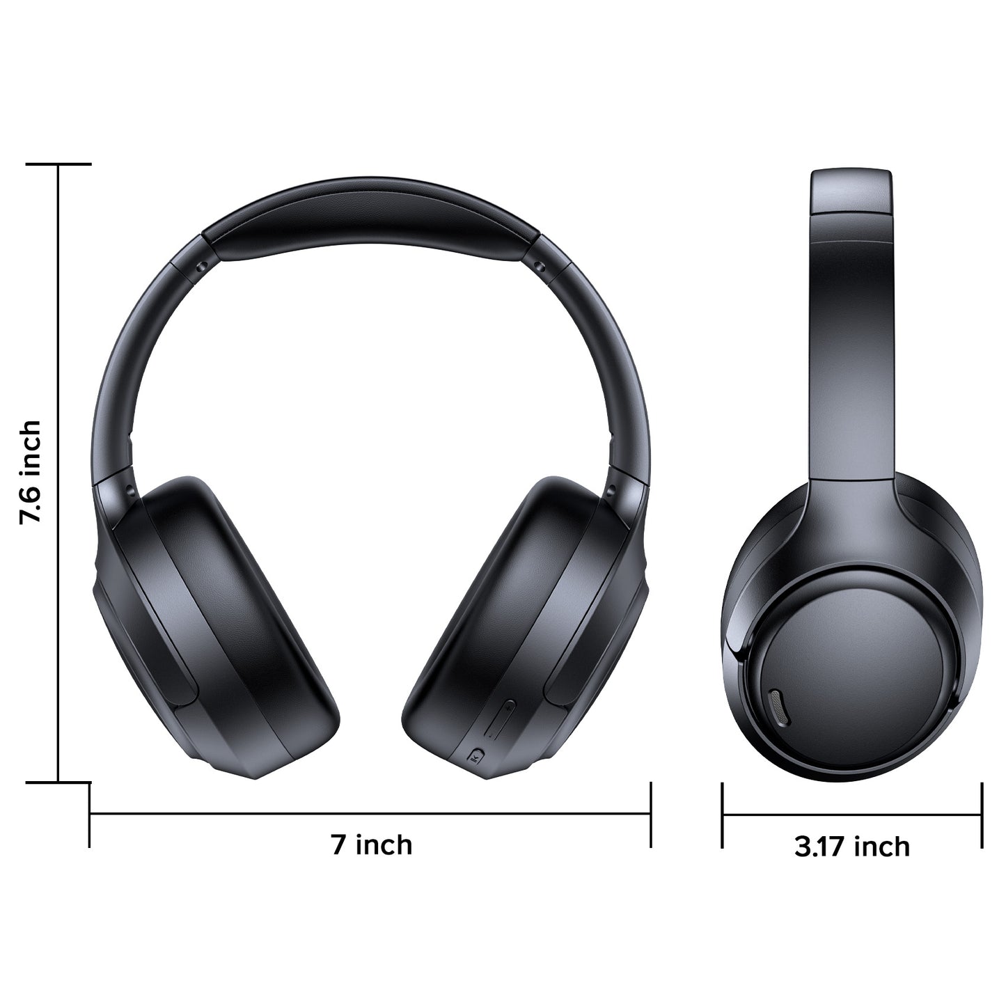 TAGRY Hybrid Active Noise Cancelling Bluetooth Headphones 6 ENC Microphones Over Ear Headphones 120Hrs Playtime Wireless Earbuds with Hi-Res Audio Low Latency ANC Headset for Gaming Travel Office Home