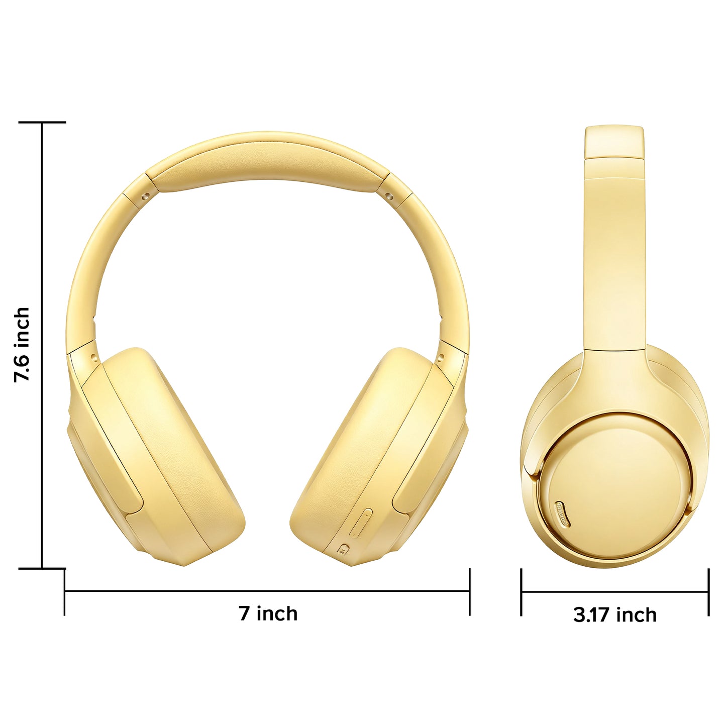 TAGRY Hybrid Active Noise Cancelling Headphones 120Hrs Playtime ENC Clear Call Mic Over Ear Wireless Bluetooth Headphones with Hi-Res Audio Comfort Earcups Low Latency ANC Headphone for Travel Game