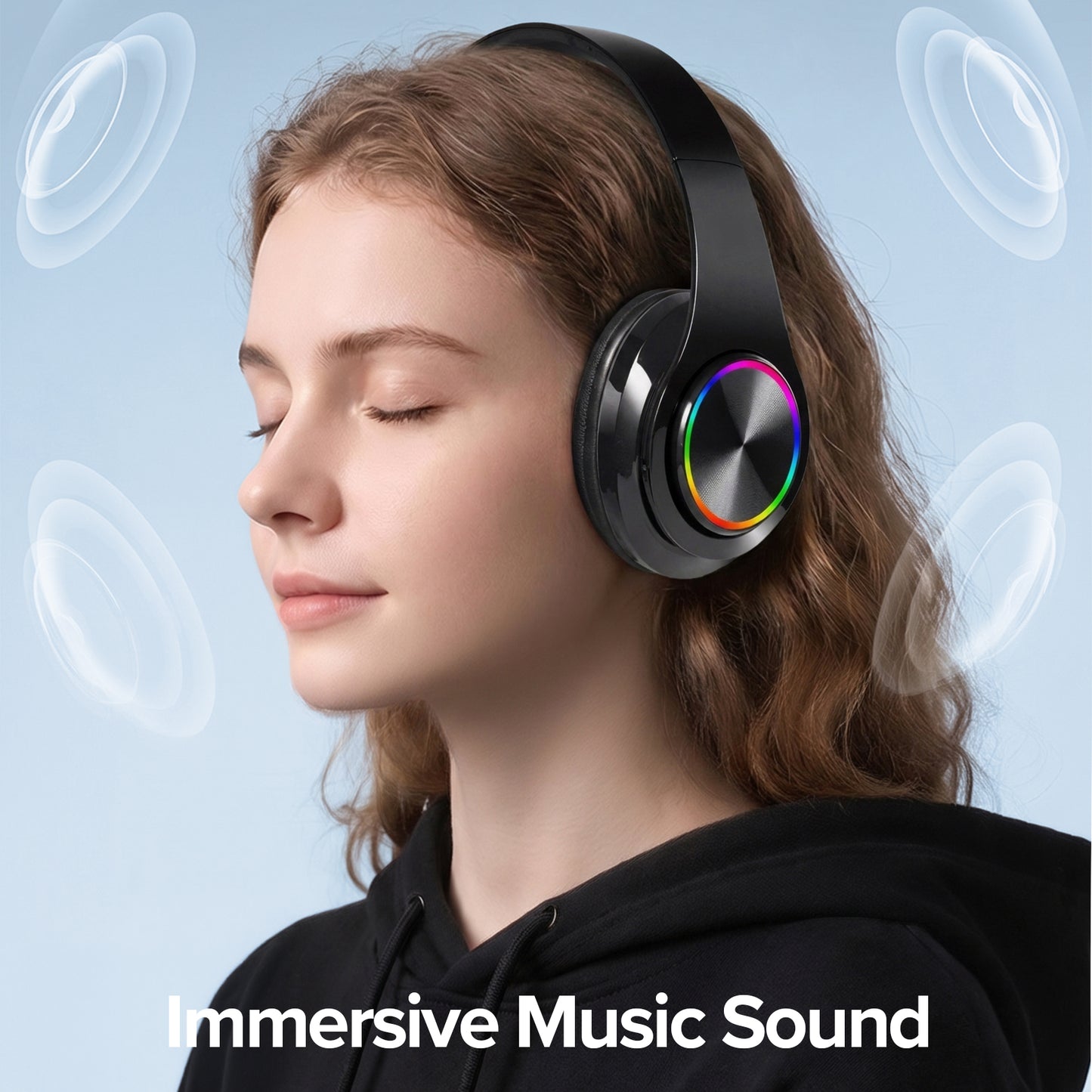 B39 Bluetooth Headphones Wireless Over Ear Headphones, 40H Playtime, HiFi Stereo Sound, Clear Calls, Soft Ear Cushions, Comfortable Adjustable Headband for Travel, Work, Office, Gaming and Daily Use