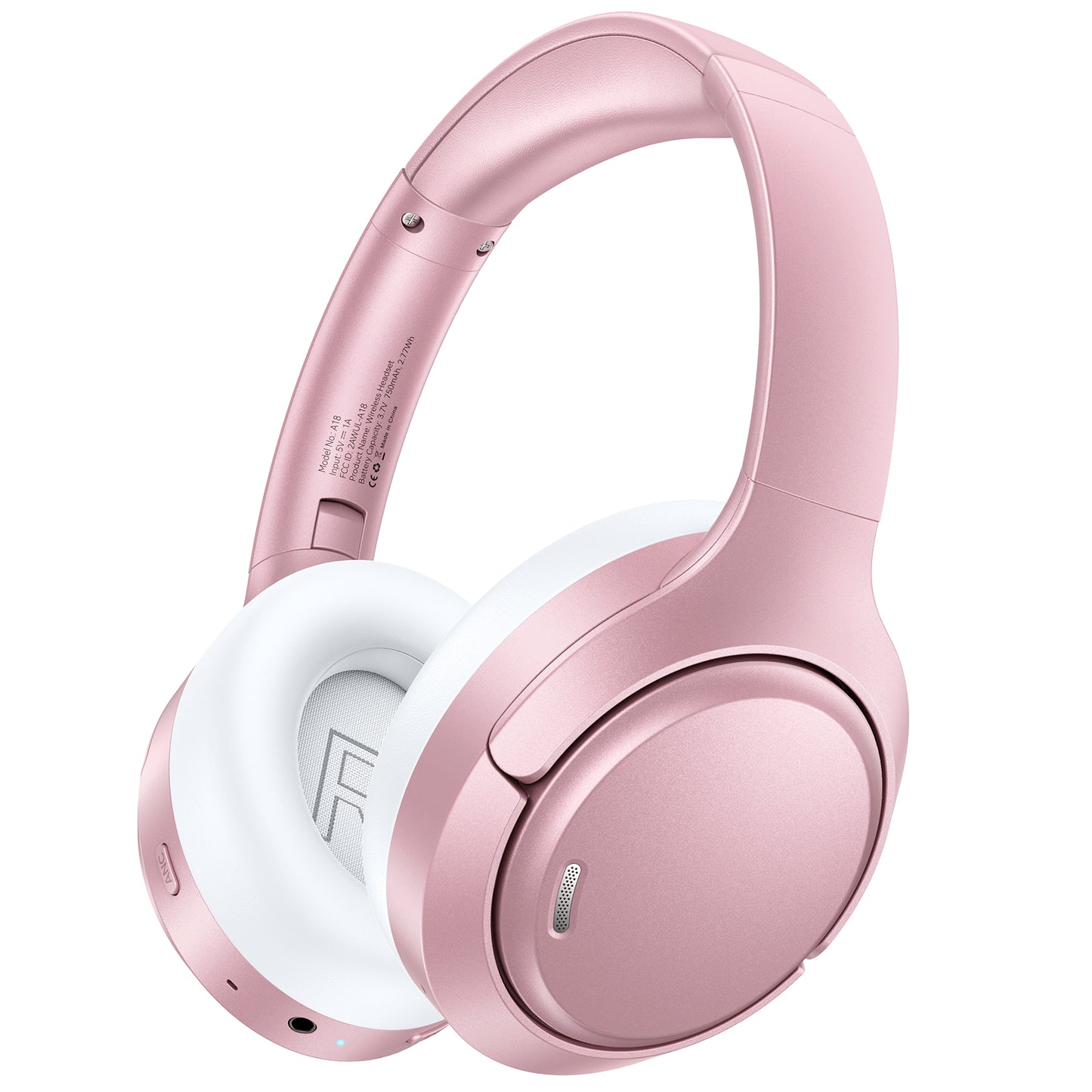 Hybrid Active Noise Cancelling Bluetooth 6.0 Headphones 120H Playtime 6 ENC Clear Call Mic, Over Ear Headphones Wireless with Hi-Res Audio Comfort Earcup Low Latency ANC Headphone for Travel Workout