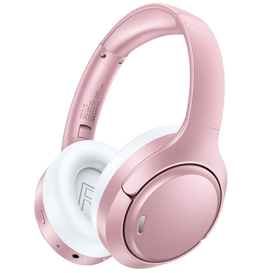 Hybrid Active Noise Cancelling Bluetooth 6.0 Headphones 120H Playtime 6 ENC Clear Call Mic, Over Ear Headphones Wireless with Hi-Res Audio Comfort Earcup Low Latency ANC Headphone for Travel Workout