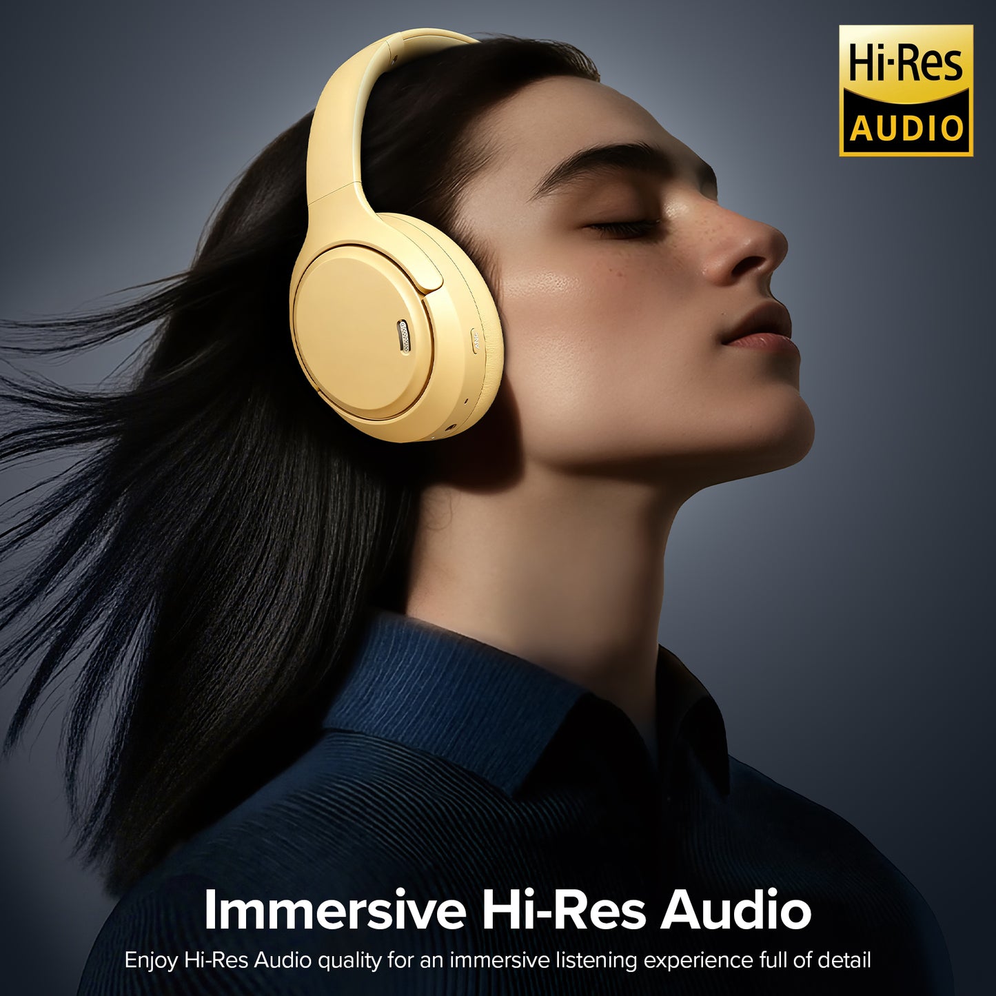 TAGRY Hybrid Active Noise Cancelling Headphones 120Hrs Playtime ENC Clear Call Mic Over Ear Wireless Bluetooth Headphones with Hi-Res Audio Comfort Earcups Low Latency ANC Headphone for Travel Game