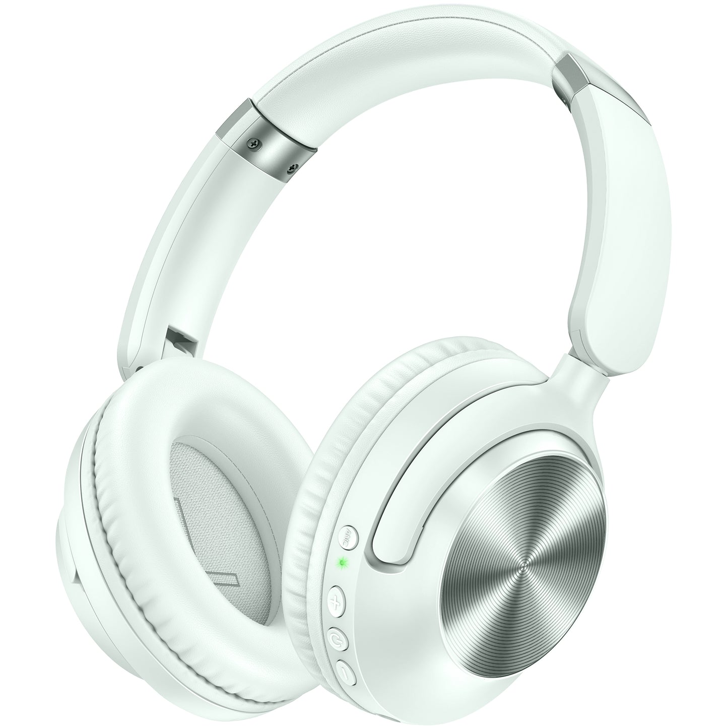 TAGRY Hybrid Active Noise Cancelling Headphones 100H Playtime Wireless Over Ear Bluetooth Headphone with Fast Charging Hi-Res Audio Comfort Earcups Headsets for Travel Home Office Phone PC PearlWhite