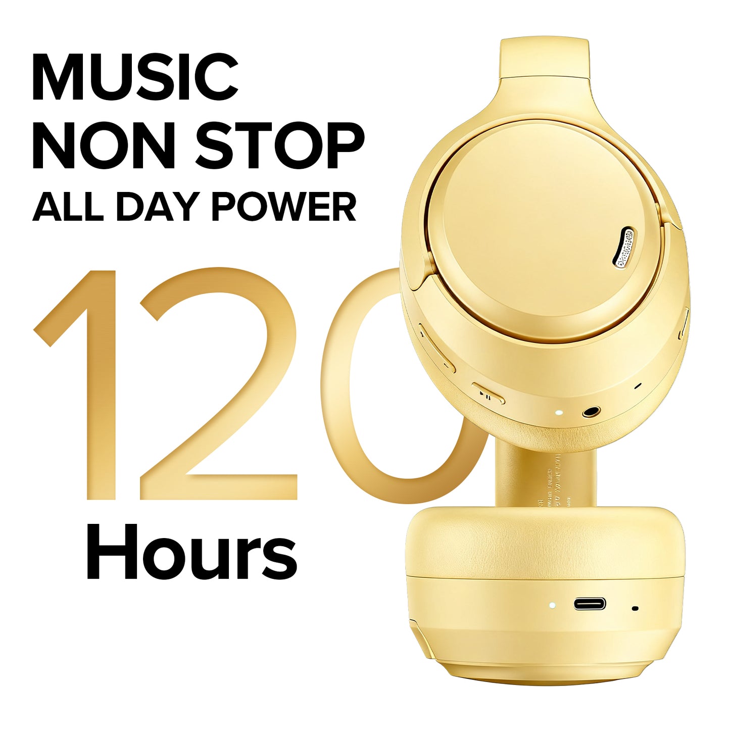 TAGRY Hybrid Active Noise Cancelling Headphones 120Hrs Playtime ENC Clear Call Mic Over Ear Wireless Bluetooth Headphones with Hi-Res Audio Comfort Earcups Low Latency ANC Headphone for Travel Game