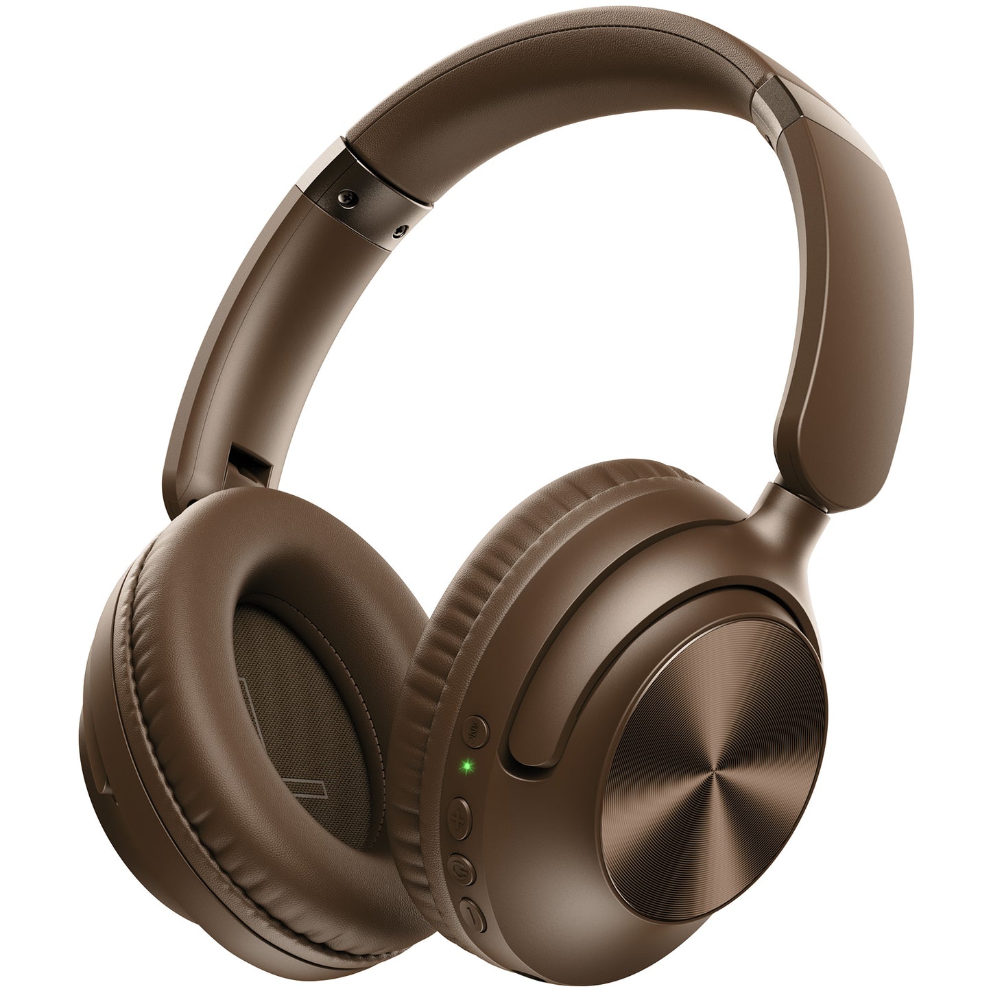 TAGRY Active Noise Cancelling Headphones 100H Playtime Wireless Over Ear Bluetooth Headphones Fast Charging Earphones with Deep Bass Comfort Light Weight Headsets for Travel Home Office PC Brown