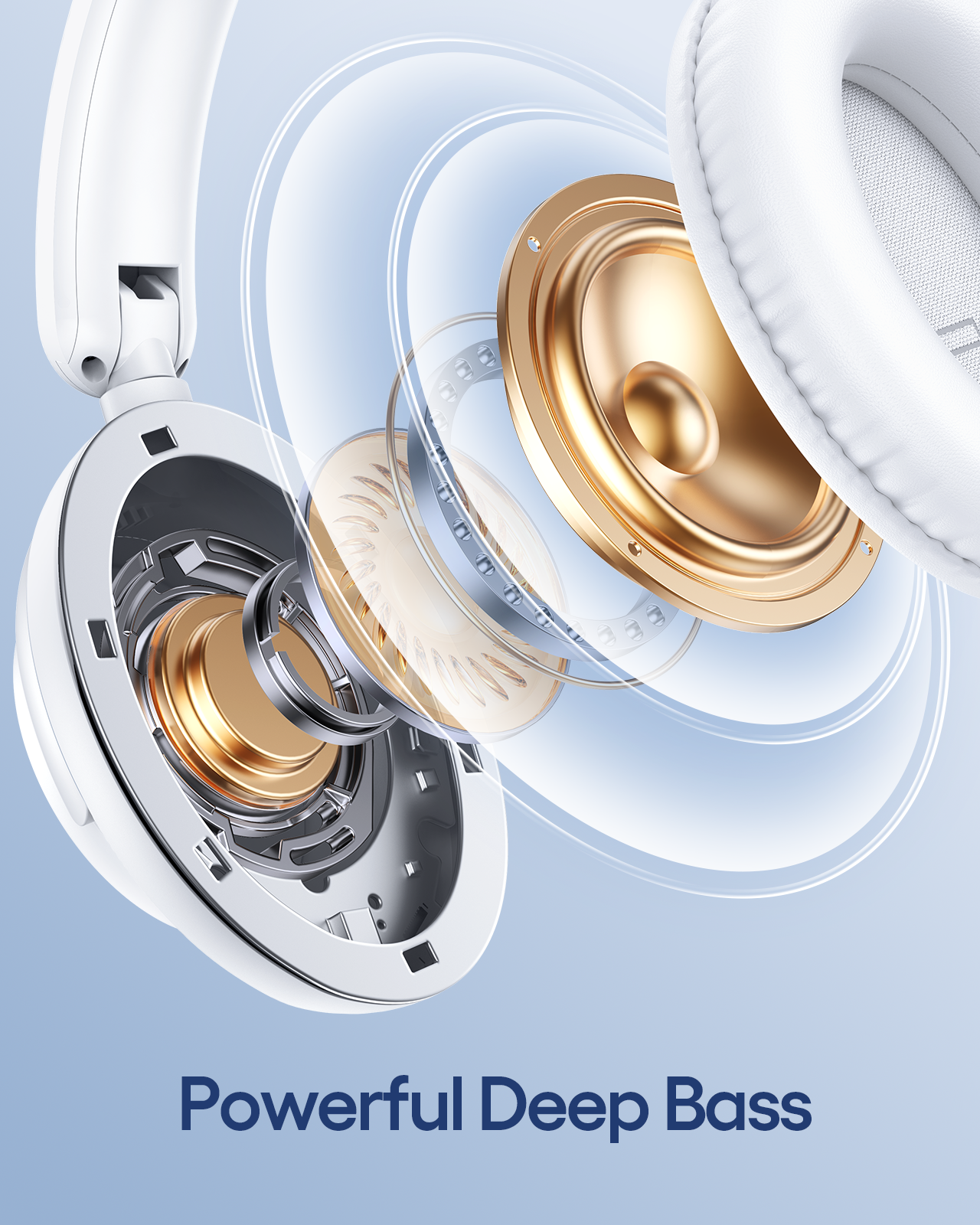 TAGRY Active Noise Cancelling Headphones 100H Playtime Wireless Over Ear Bluetooth Headphones Fast Charging Earphones with Deep Bass Comfort Light Weight Headsets for Travel Home Office PC White