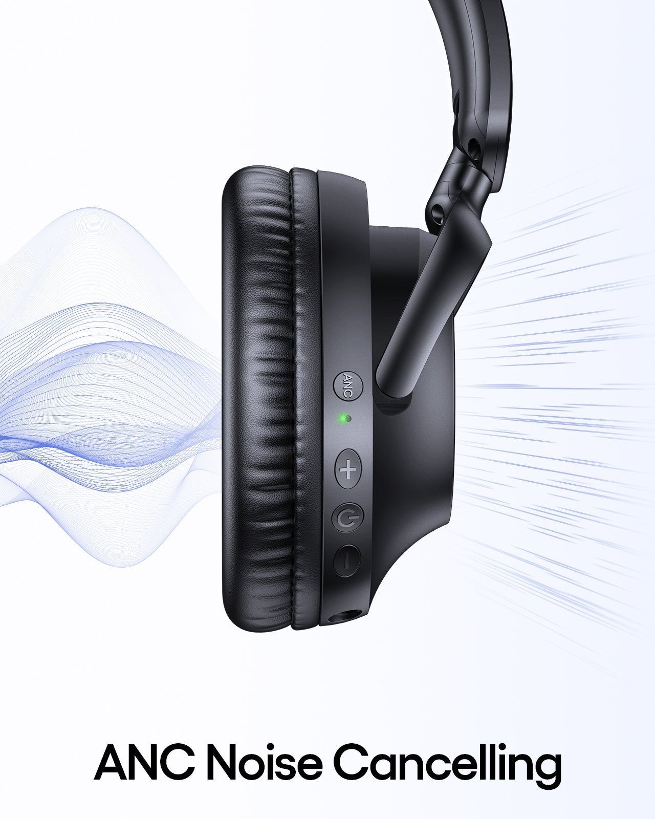 TAGRY Hybrid Active Noise Cancelling Headphones 100H Playtime Wireless Over Ear Bluetooth Headphone with Fast Charging Hi-Res Audio Comfort Earcups Headsets for Travel Home Office Phone PC Black