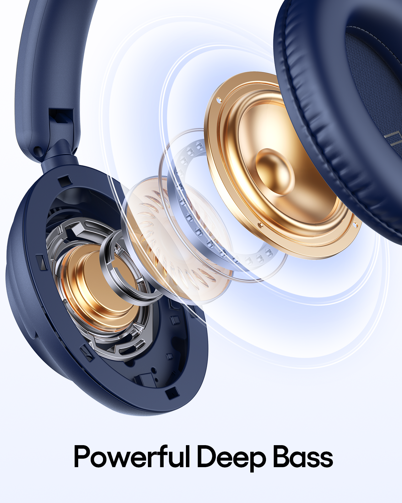 TAGRY Active Noise Cancelling Headphones 100H Playtime Wireless Over Ear Bluetooth Headphones Fast Charging Earphones with Deep Bass Comfort Light Weight Headsets for Travel Home Office PC Navy